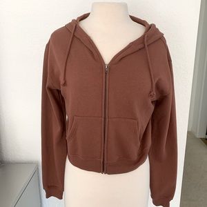 Tilly’s Brown Zip Crop Hoodie 🤎